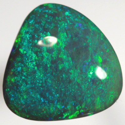 SOLID BLACK OPAL Bright sparkling Green Harlequin pattern SEE VIDEO